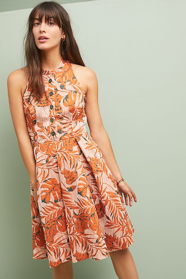 Slide View: 1: Palm Halter Dress