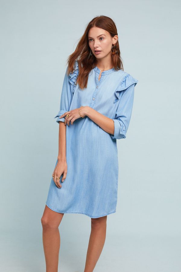 Slide View: 1: Cloth & Stone Ruffled Shirtdress