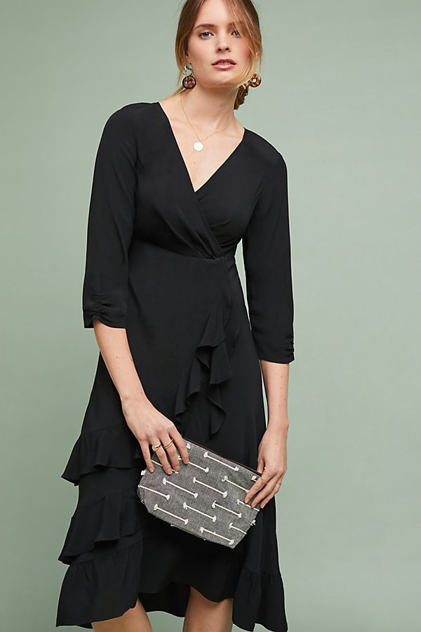 Slide View: 1: Ruched Wrap Dress