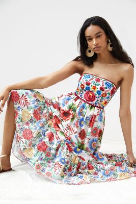 embroidered floral long dress