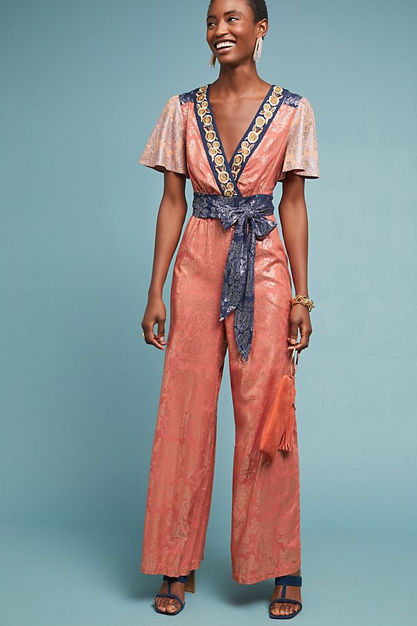 Slide View: 1: Sofia Metallic Jumpsuit