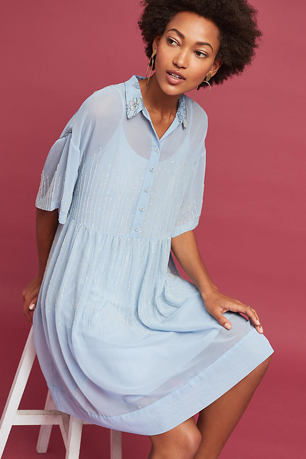 Slide View: 1: Pallavi Beaded Shirtdress