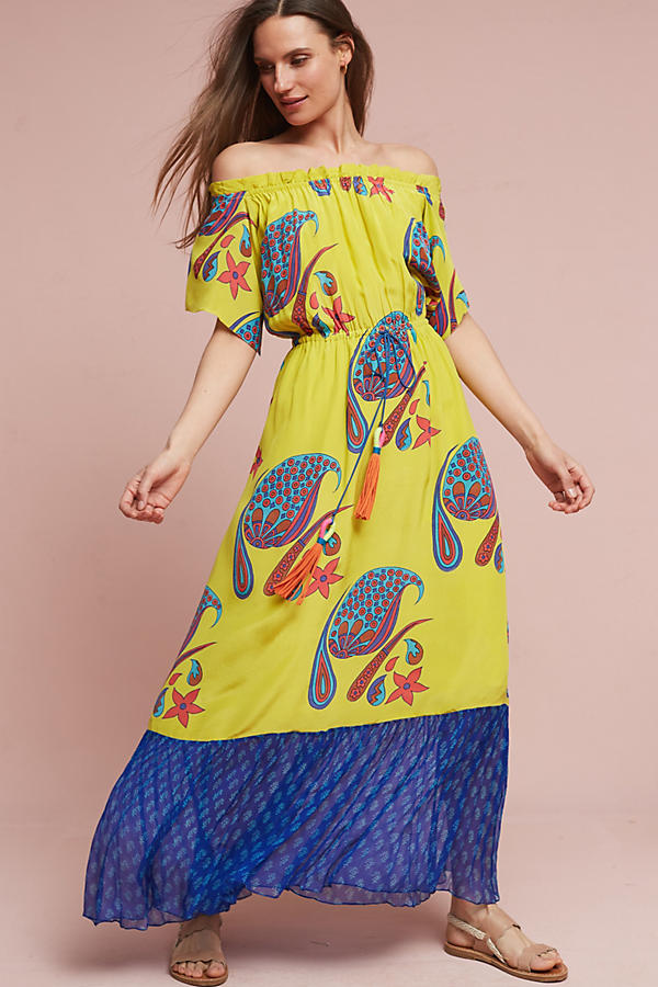 Slide View: 1: Mishti Silk Maxi Dress