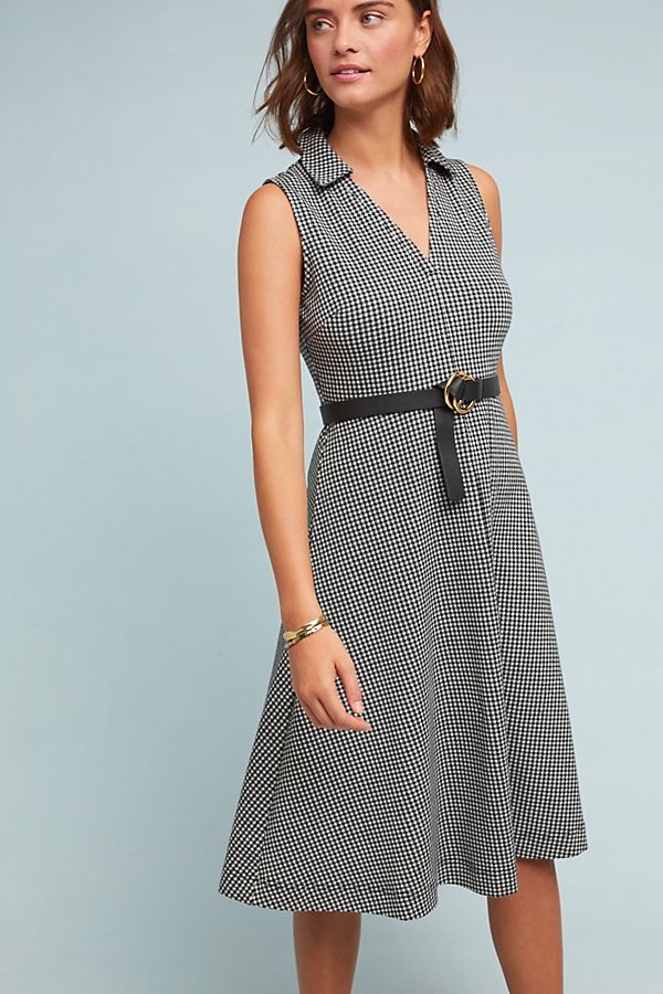 Slide View: 1: Collared Gingham Dress