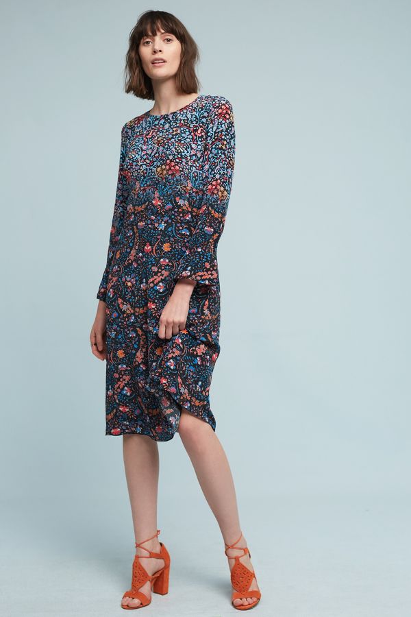 Summerset Silk Peasant Dress | Anthropologie