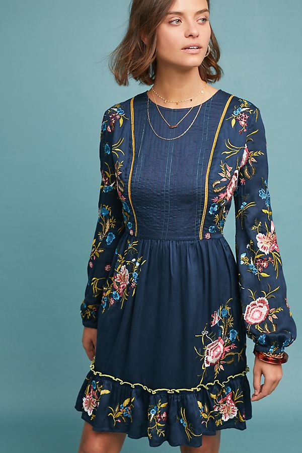 Slide View: 1: Jamila Embroidered Tunic Dress