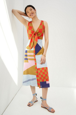 Conditions Apply Abstract Patchwork Maxi Dress In Assorted | ModeSens