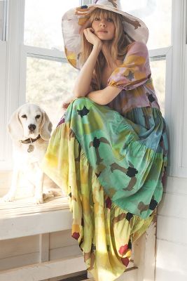 ANTHROPOLOGIE CAROLINE TIERED MAXI DRESS 4130348690119