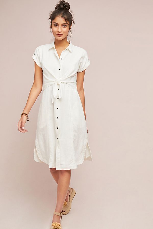 Slide View: 1: Elspeth Linen Shirtdress
