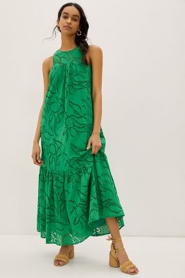 ANTHROPOLOGIE Maeve Belrose Eyelet hot Maxi