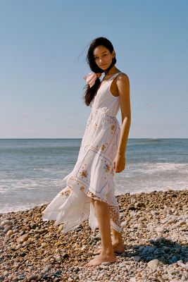 Anthropologie white shop maxi dress