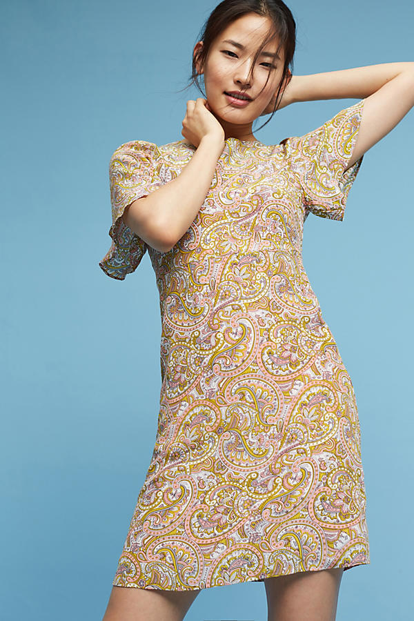 Slide View: 1: Paisley Silk Dress