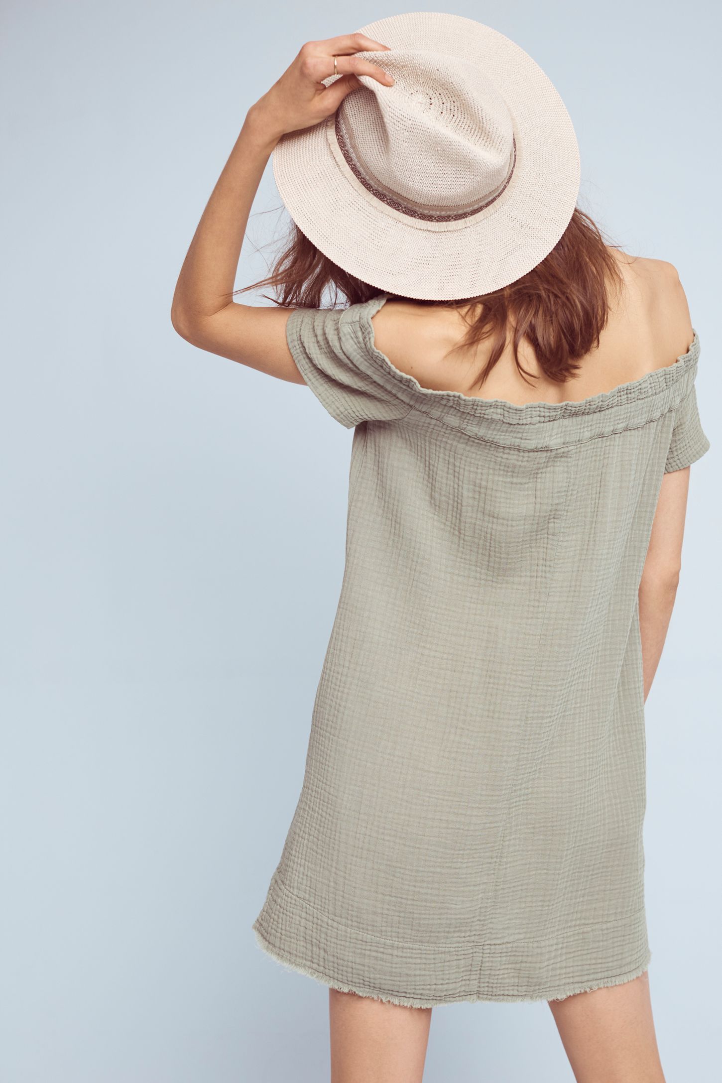 off shoulder tunic dress