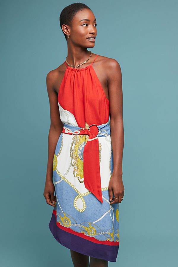 Slide View: 1: Onsen Scarf-Printed Dress