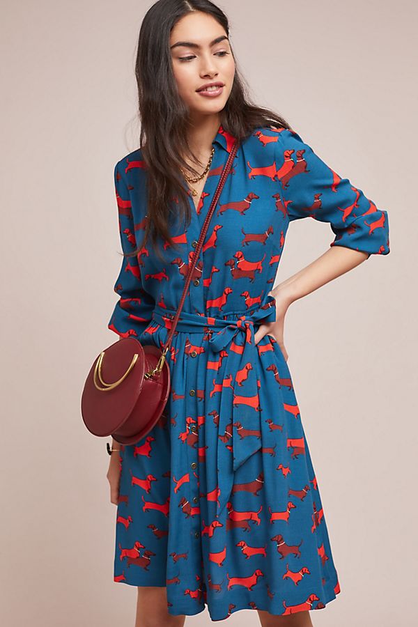 Slide View: 1: Colloquial Long-Sleeved Shirtdress