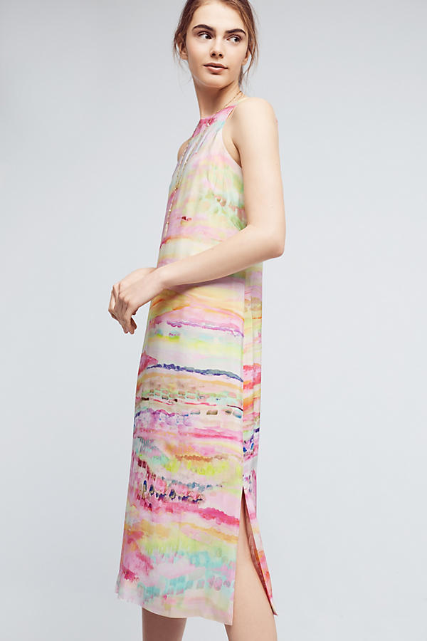 Slide View: 2: Painted Silk Column Dress