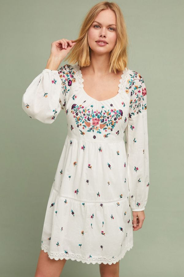 Sydney Embroidered Peasant Dress Anthropologie