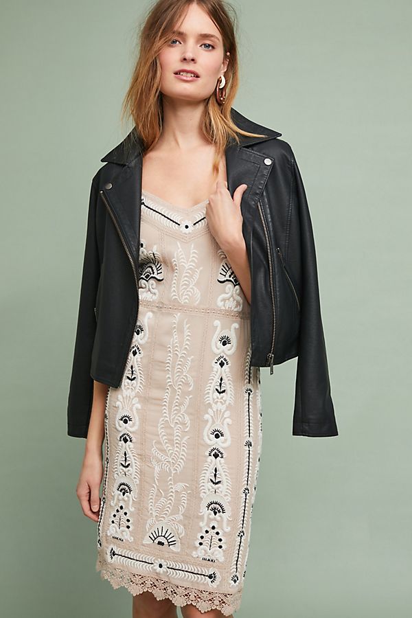 Slide View: 1: Embroidered Slip Dress