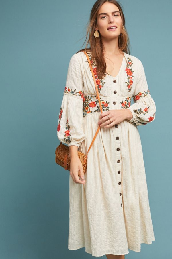 Slide View: 2: Gracie Embroidered Peasant Dress