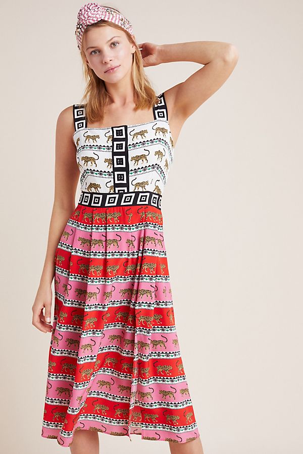 Slide View: 1: Leopardess Silk Dress