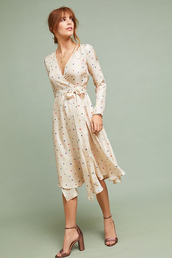 Slide View: 4: Maria Silk Wrap Dress