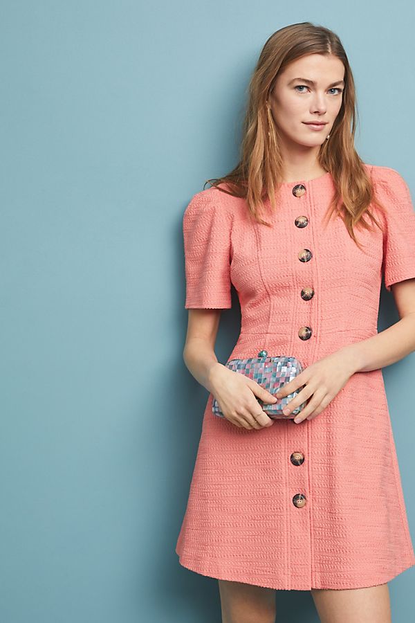 Slide View: 1: Kathleen Button-Front Dress