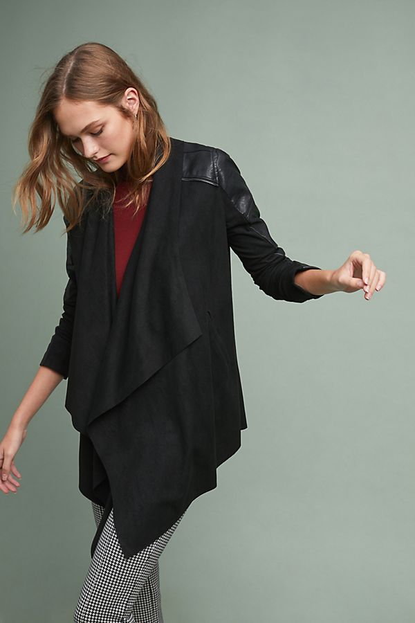 Slide View: 1: Draped Velour Jacket