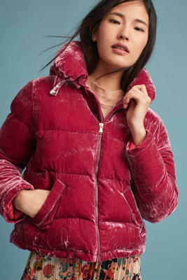 Velvet Puffer Coat