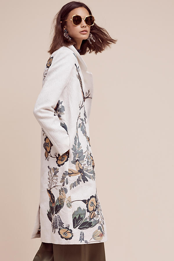 Embroidered Foliage Coat