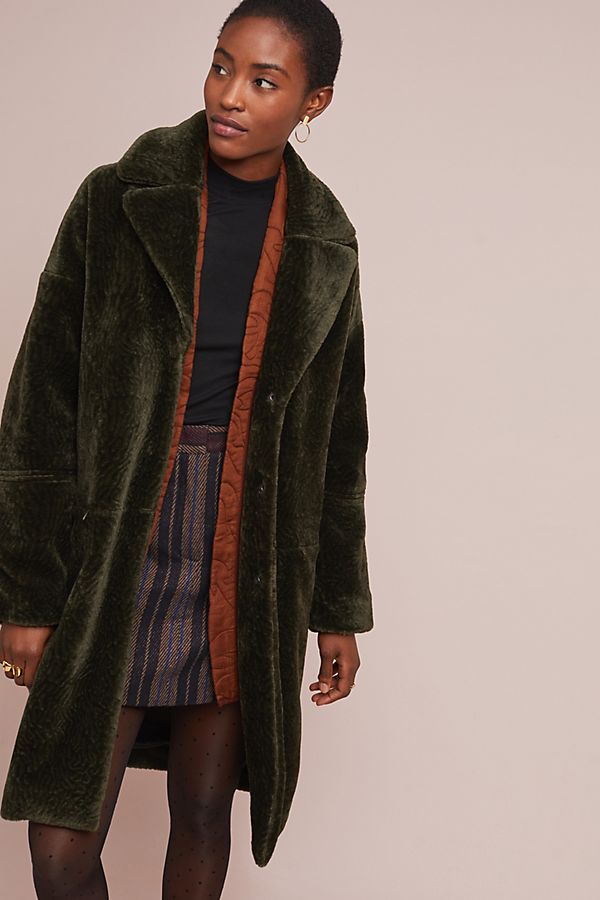 Slide View: 1: Woodland Faux Fur Coat