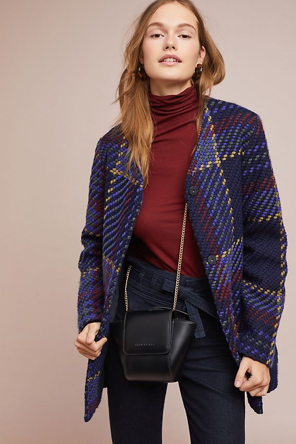 Slide View: 1: Fletcher Plaid Coat