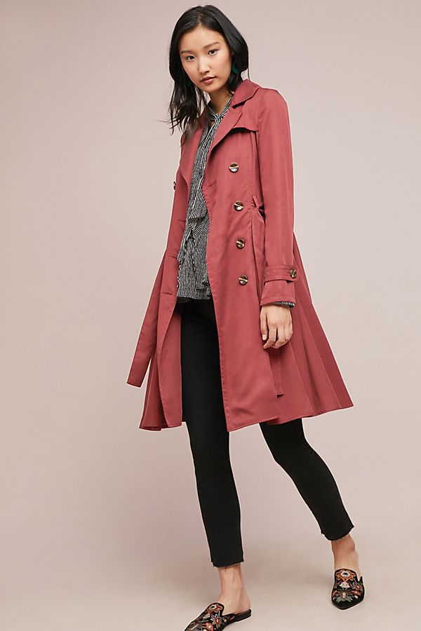 Slide View: 1: Skirted Trench Coat
