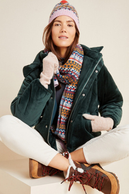 green velvet puffer jacket