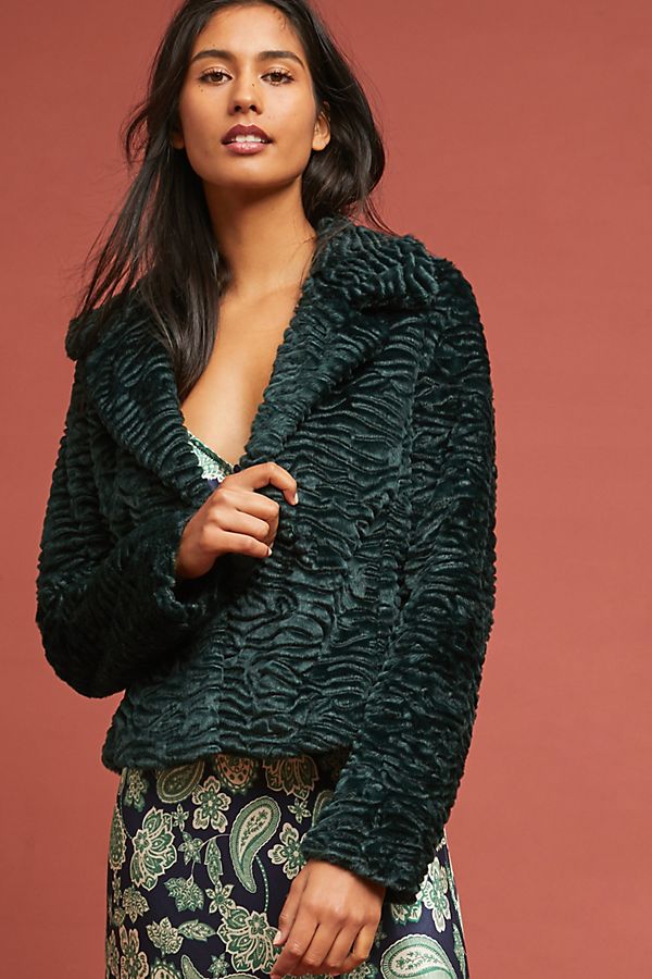 Slide View: 1: Regal Faux Fur Coat