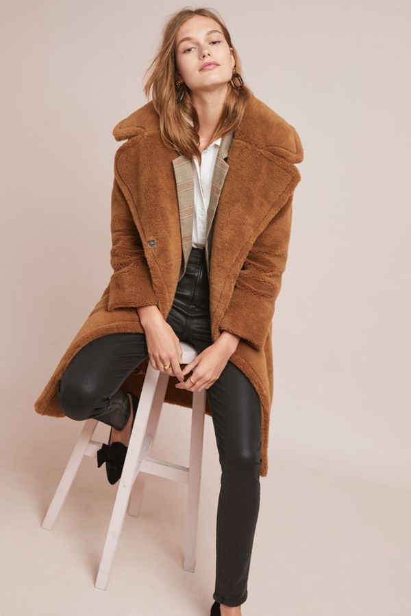 vero moda faux fur teddy coat