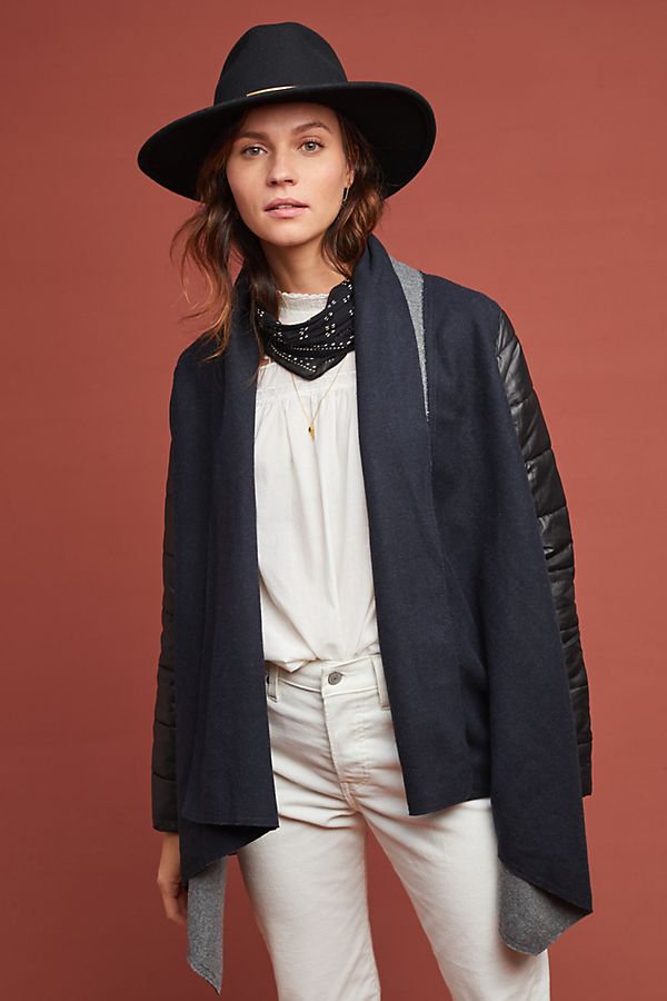 Slide View: 1: Puffer-Sleeved Cardigan