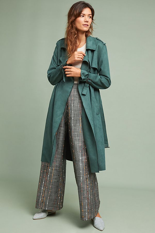 Slide View: 1: Harley Faux Suede Trench