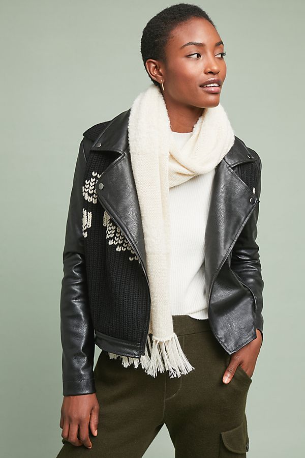 Slide View: 1: Sweater Moto Jacket