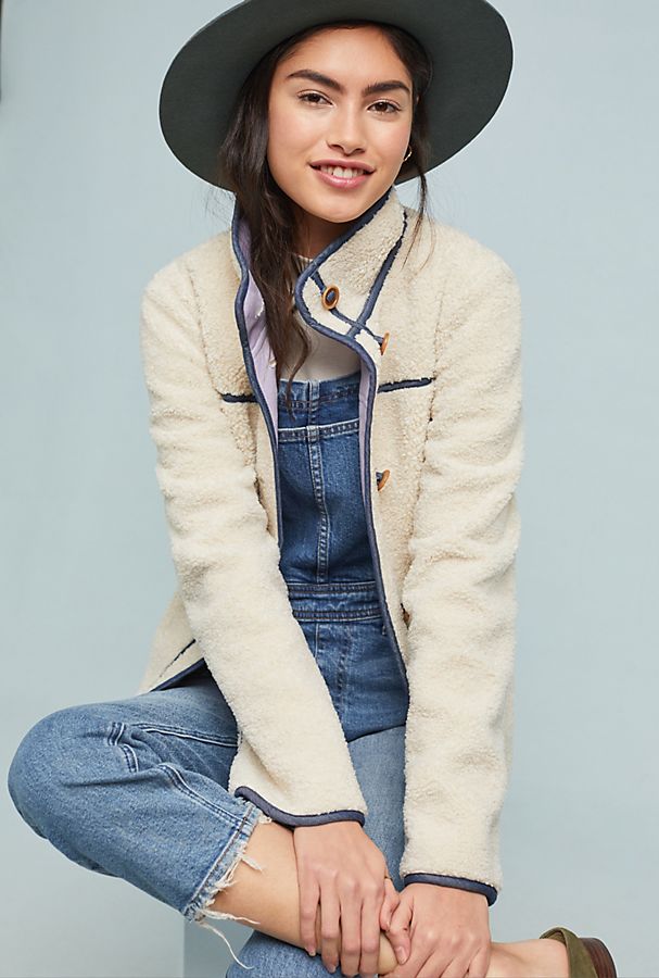 Slide View: 1: Piped Sherpa Jacket