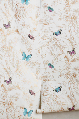 YORK WALLCOVERINGS PAPILLON TOILE BUTTERFLY WALLPAPER