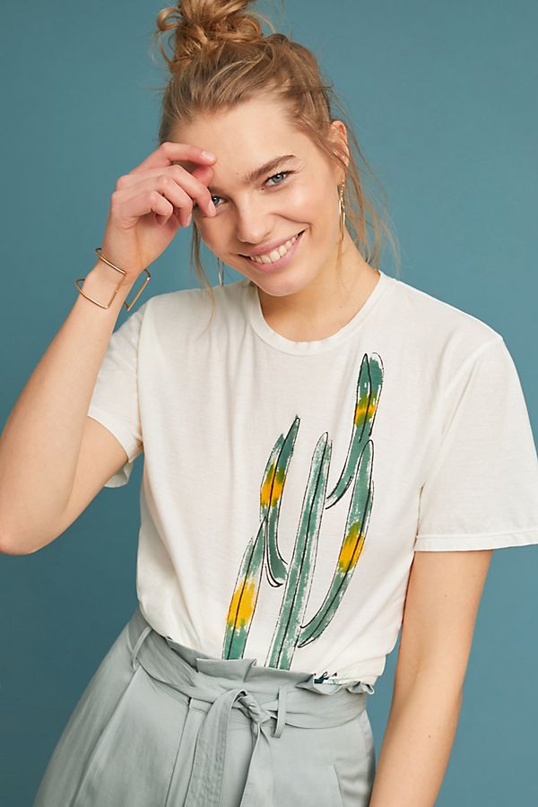Slide View: 1: Painterly Cactus Graphic Tee