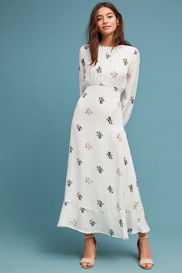 Slide View: 1: Octavia Silk Maxi Dress