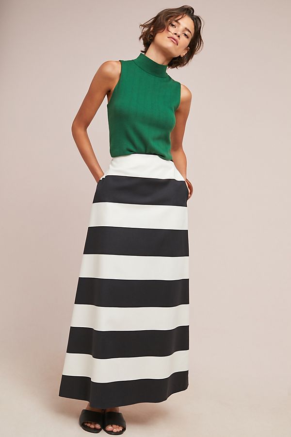 Slide View: 1: Galleria Striped Maxi Skirt