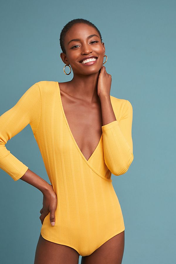 Slide View: 1: Mara Hoffman V-Neck Bodysuit