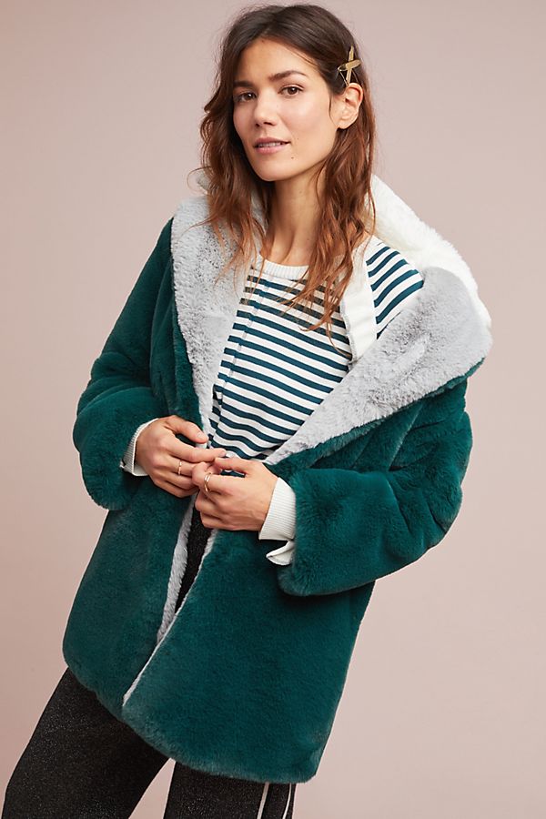Slide View: 1: Enki Faux Fur Coat