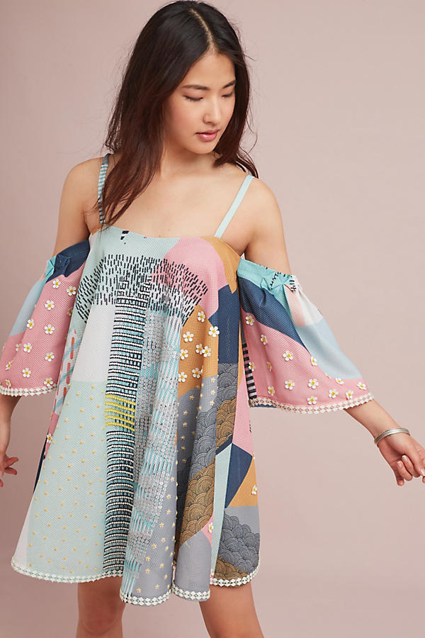 Slide View: 1: Gia Off-The-Shoulder Swing Dress
