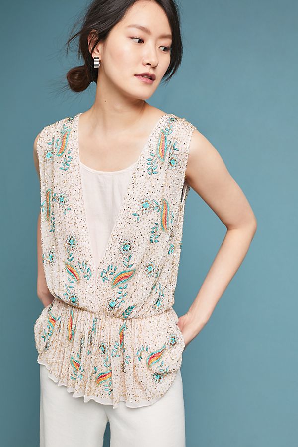 Slide View: 1: Antik Batik Beaded Deep-V Shell
