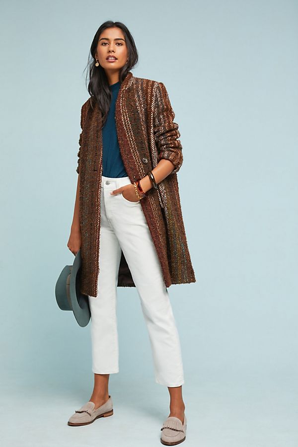 Slide View: 1: Marion Striped Sweater Coat