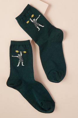 Hansel From Basel Printed Ankle Socks In Green | ModeSens