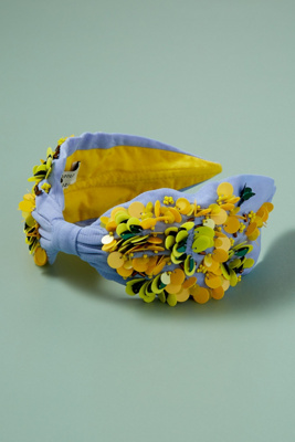 Delpozo Anthropologie X  Embellished Headband In Blue